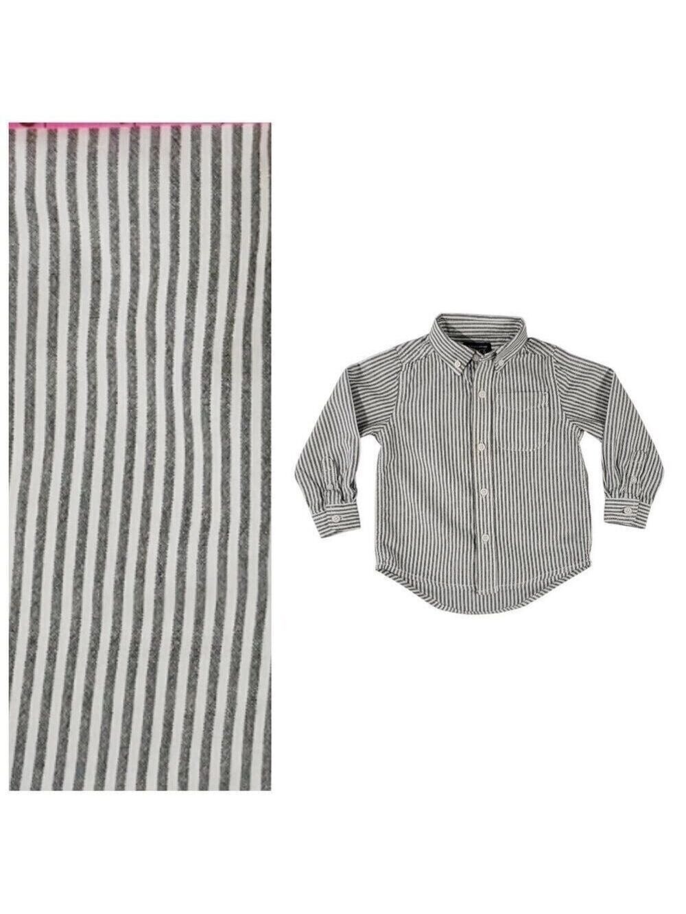 Boys The Children's Place Button Down Shirt 3T White Gray Striped